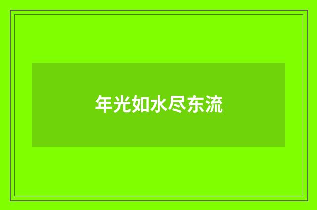 年光如水尽东流