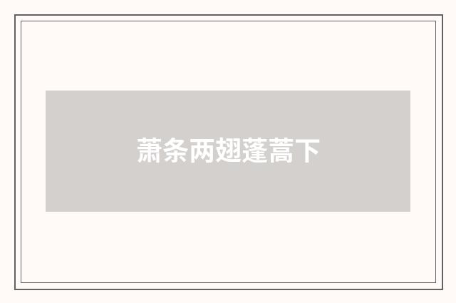 萧条两翅蓬蒿下