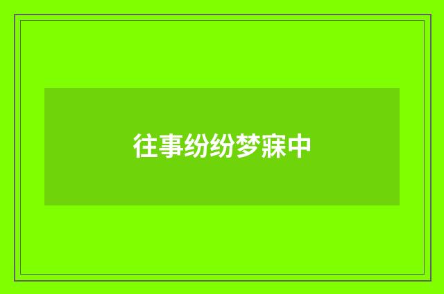往事纷纷梦寐中