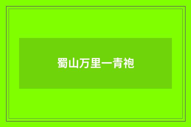 蜀山万里一青袍