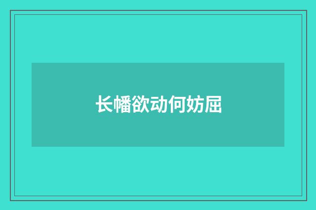 长幡欲动何妨屈