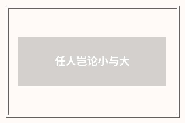 任人岂论小与大