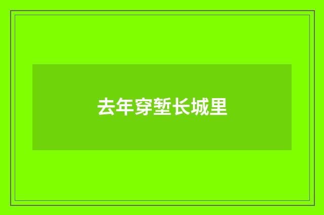 去年穿堑长城里