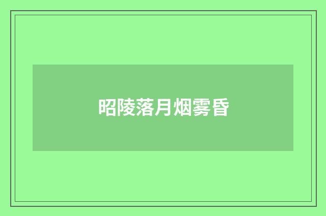 昭陵落月烟雾昏