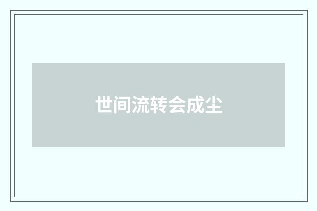 世间流转会成尘