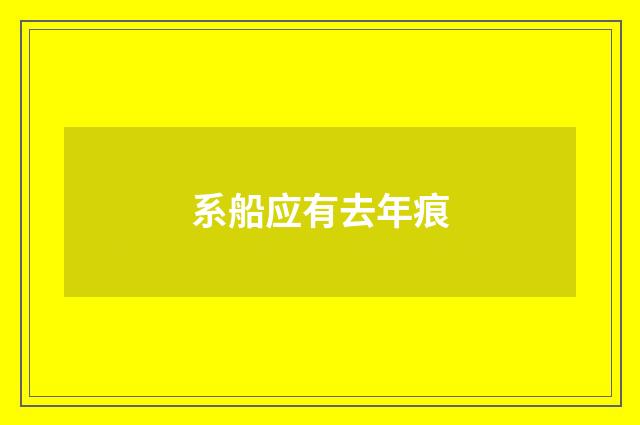 系船应有去年痕
