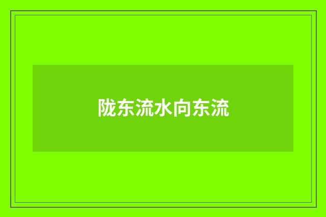 陇东流水向东流