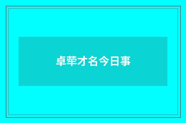 卓荦才名今日事