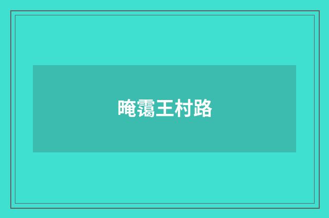 晻霭王村路