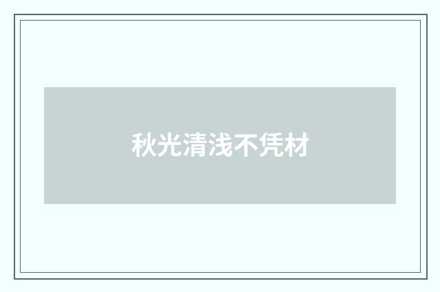 秋光清浅不凭材