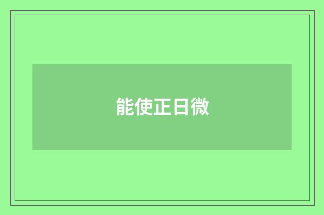 能使正日微