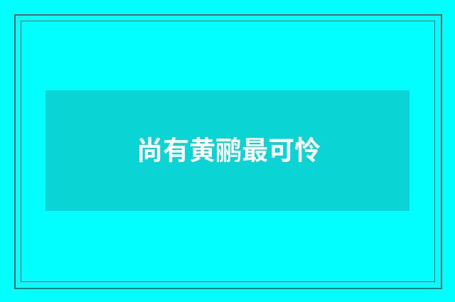 尚有黄鹂最可怜