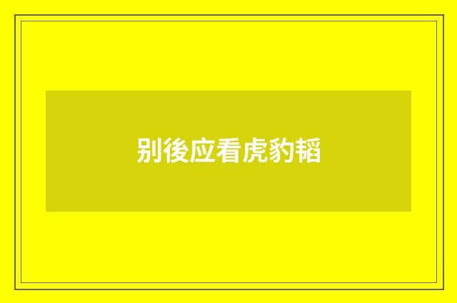 别後应看虎豹韬