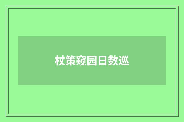 杖策窥园日数巡