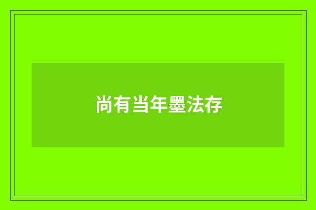尚有当年墨法存