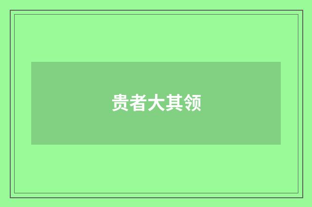 贵者大其领
