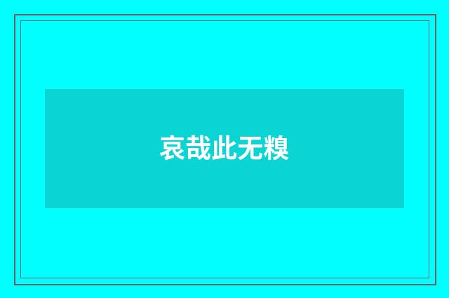 哀哉此无糗