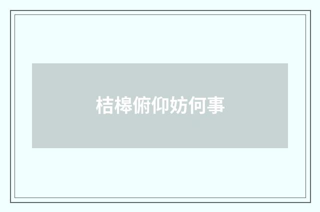 桔槔俯仰妨何事