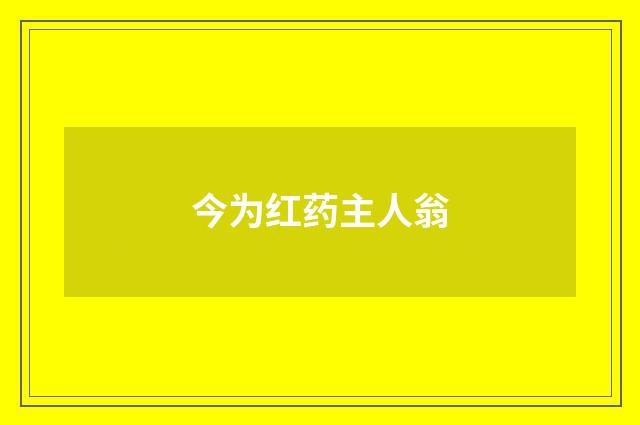 今为红药主人翁