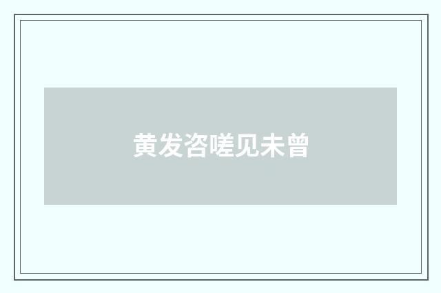 黄发咨嗟见未曾