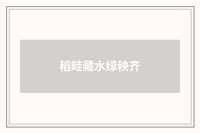 稻畦藏水绿秧齐
