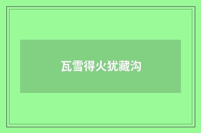 瓦雪得火犹藏沟