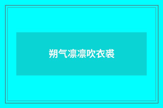 朔气凛凛吹衣裘
