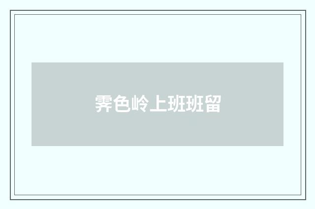 霁色岭上班班留