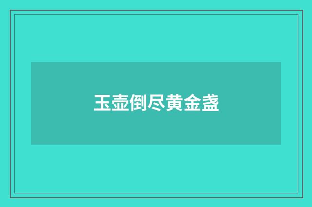玉壶倒尽黄金盏