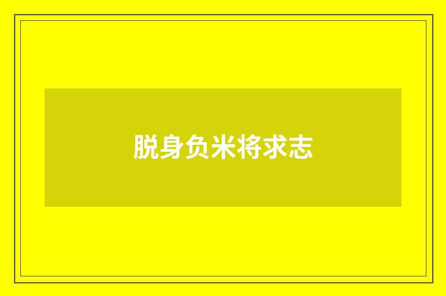 脱身负米将求志