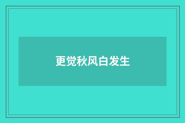 更觉秋风白发生