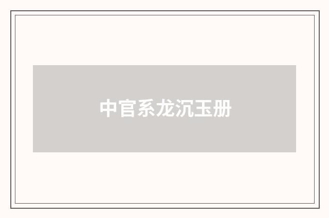 中官系龙沉玉册