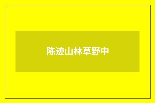 陈迹山林草野中