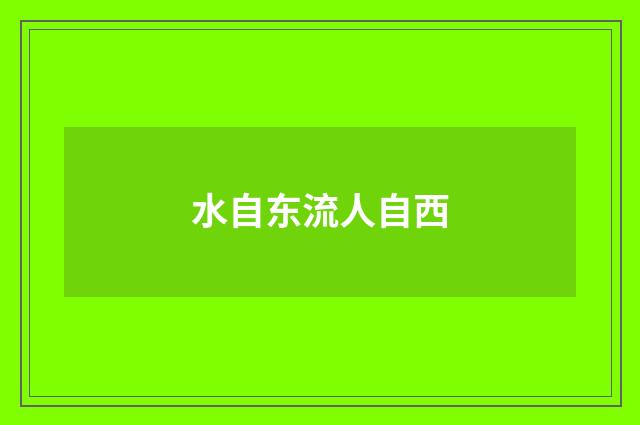 水自东流人自西