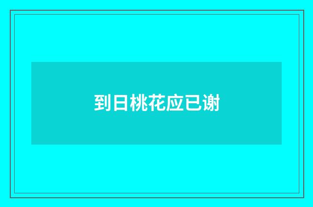 到日桃花应已谢