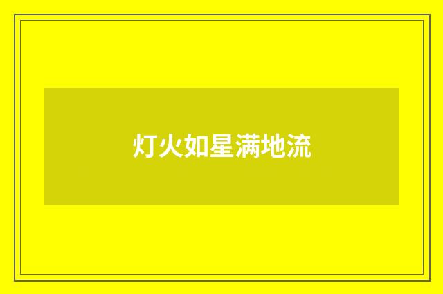 灯火如星满地流