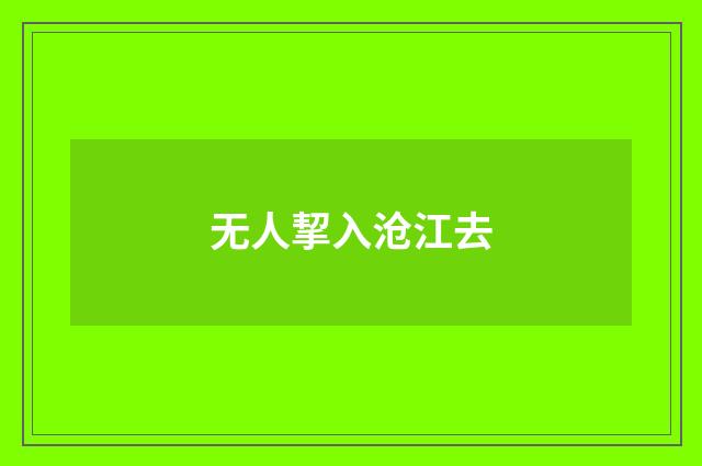 无人挈入沧江去