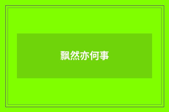 飘然亦何事