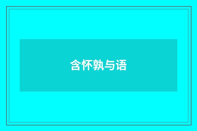 含怀孰与语