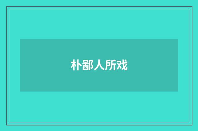 朴鄙人所戏
