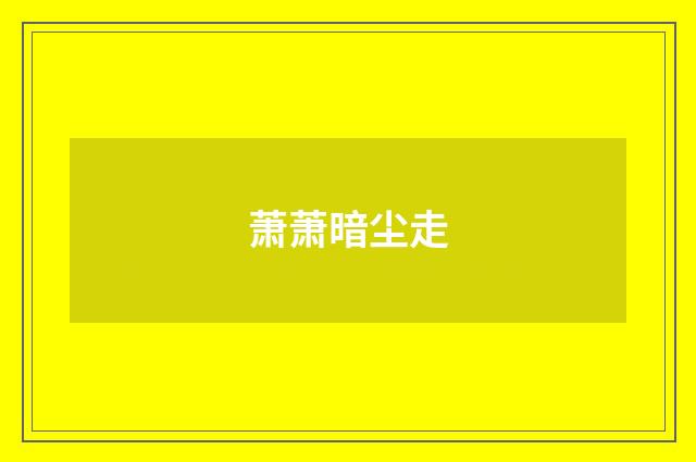 萧萧暗尘走