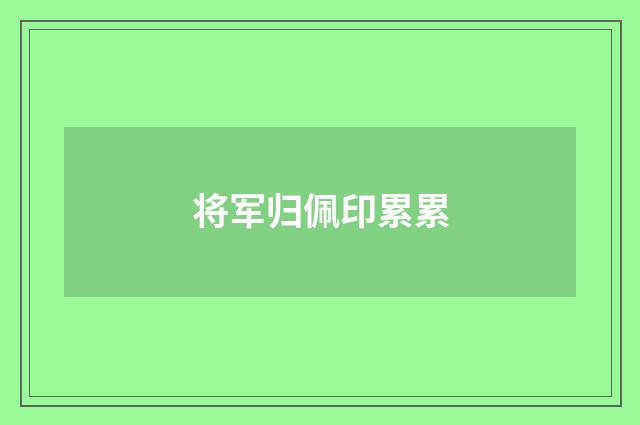 将军归佩印累累