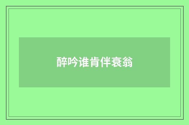 醉吟谁肯伴衰翁