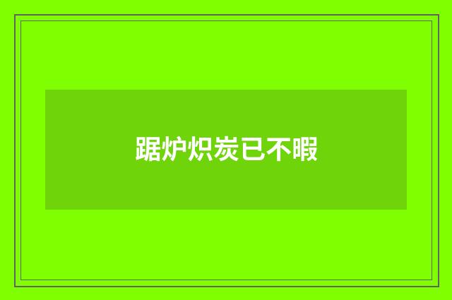 踞炉炽炭已不暇