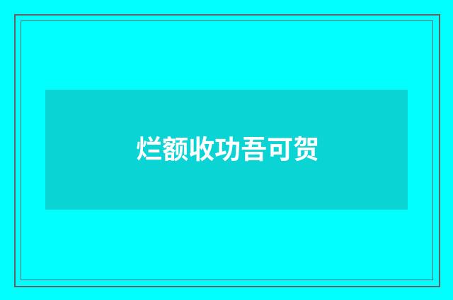 烂额收功吾可贺