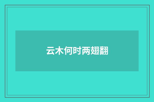 云木何时两翅翻