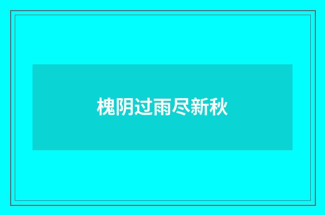 槐阴过雨尽新秋
