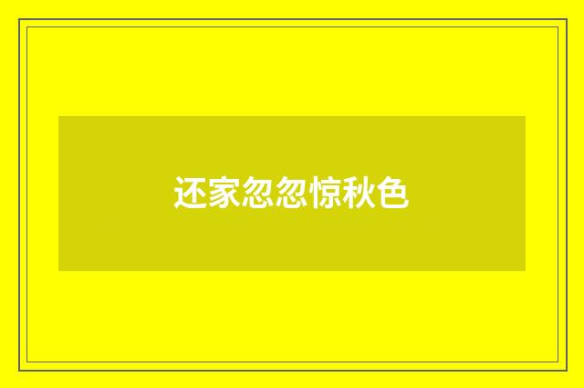 还家忽忽惊秋色