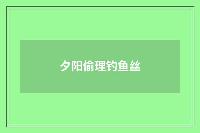 夕阳偷理钓鱼丝