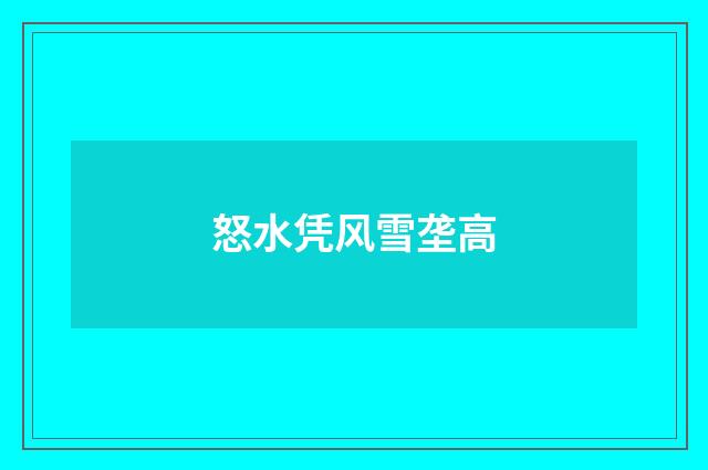 怒水凭风雪垄高
